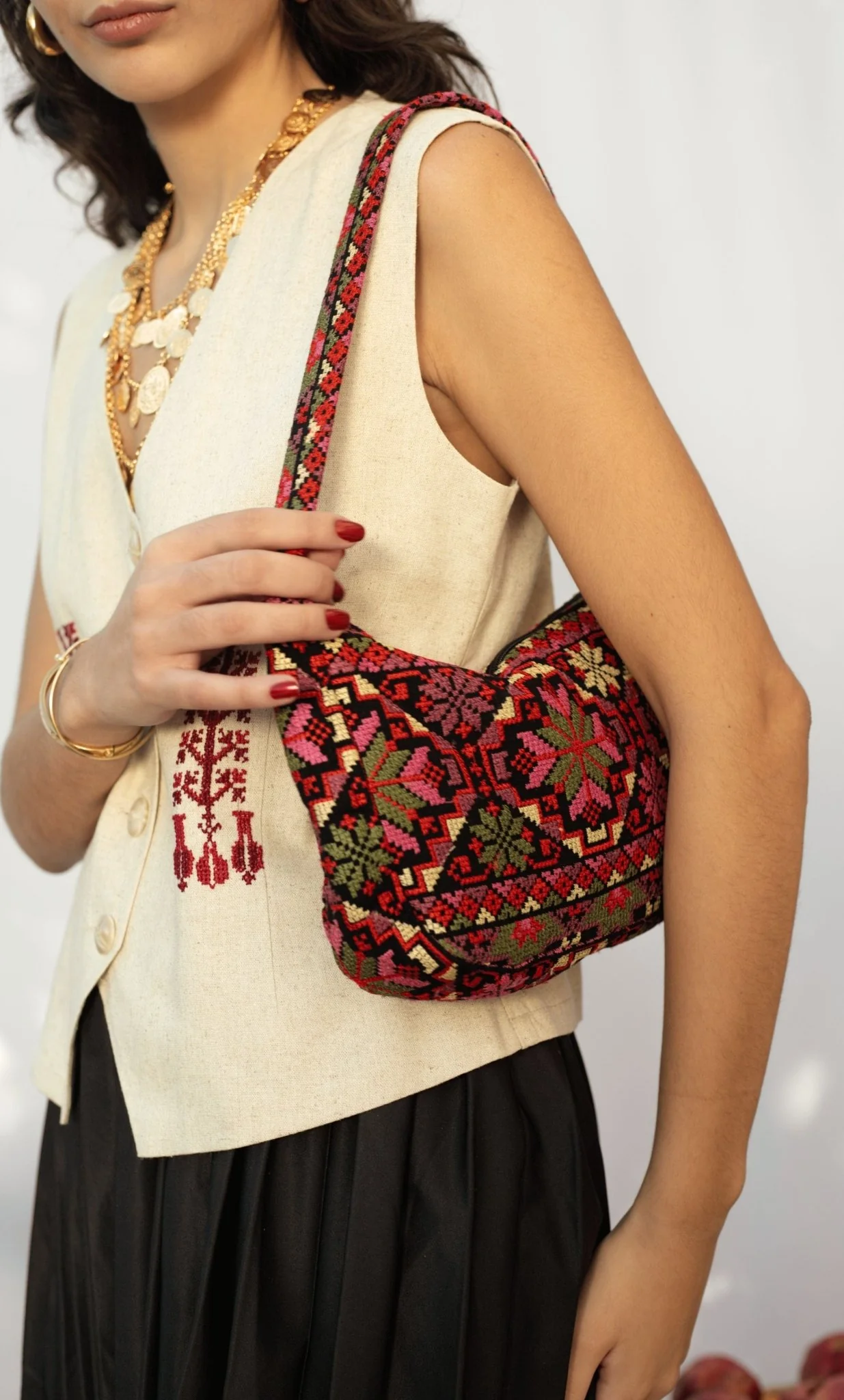 Embroidered Baguette Bag - Image 3