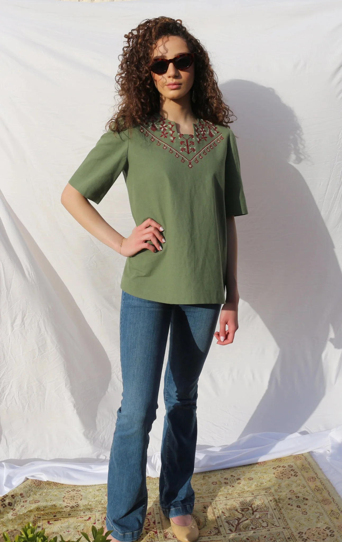 Fallahi Hand-Embroidered Linen Shirt - Image 6